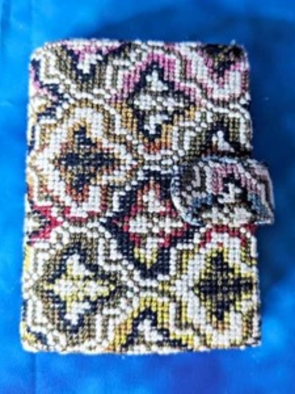 Vintage Needlepoint Wallet with Snap Clasp Photo and Coin Pouch